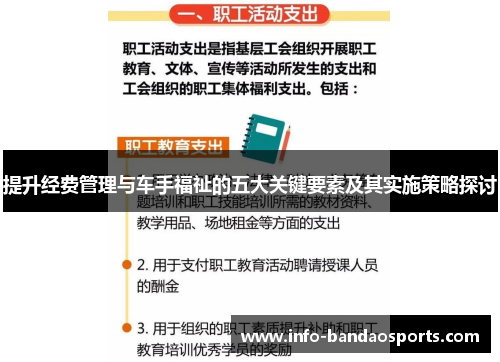 提升经费管理与车手福祉的五大关键要素及其实施策略探讨